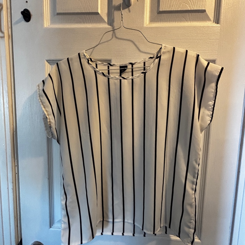SHEIN Black and White Striped Blouse